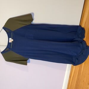 LuLaRoe Blue and Olive High Low Dress
